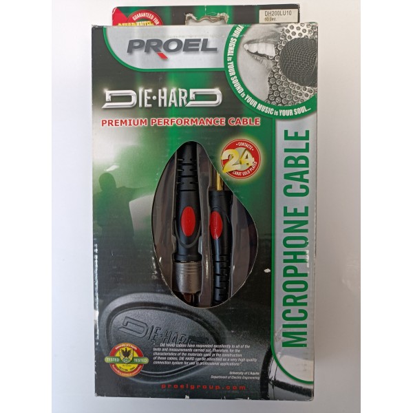 Kabel mikrofonowy Proel Die Hard DH200LU10 jack-XLR żeński 10m