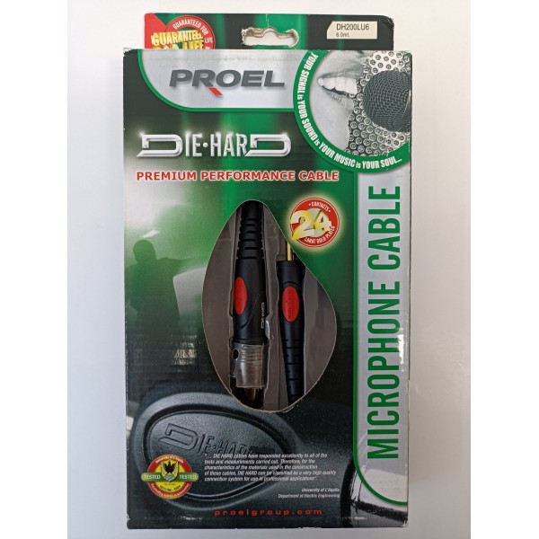 Kabel mikrofonowy Proel Die-Hard DH200LU6 jack-XLR żeński 6m