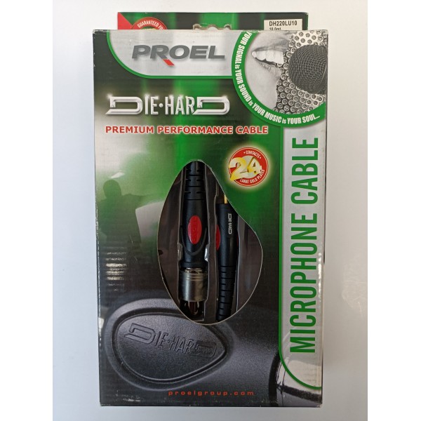 Kabel mikrofonowy Proel Die-Hard DH220LU10 jack stereo-XLR żeński 10m
