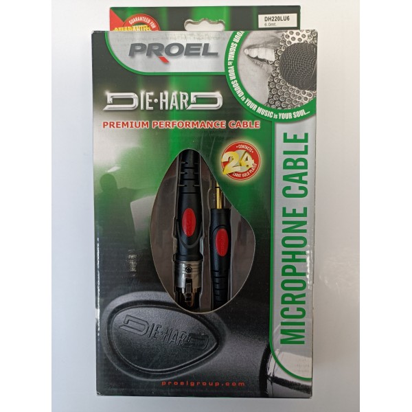 Kabel mikrofonowy Proel Die-Hard DH220LU6 jack stereo-XLR żeński 6m