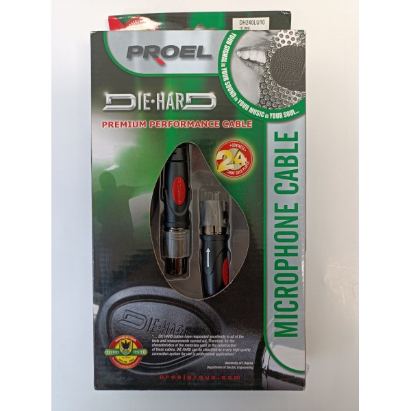 Kabel mikrofonowy Proel Die-Hard DH240LU10 XLR-XLR 10m
