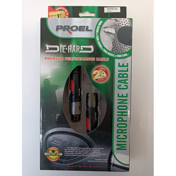 Kabel mikrofonowy Proel Die-Hard DH240LU6 XLR-XLR 6m