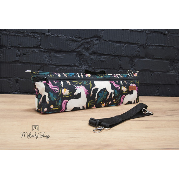 Pokrowiec na futerał do fletu Melody Bags Jednorożec z kwiatami