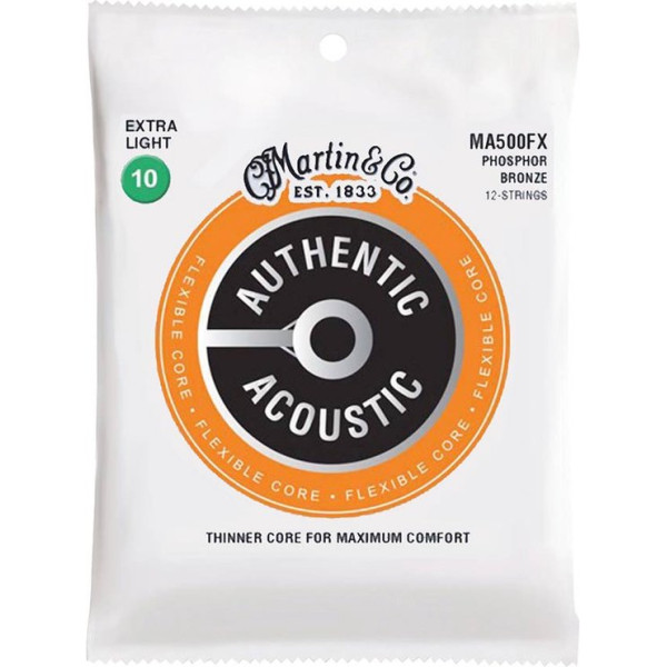 Struny do gitary akustycznej Martin MA500FX 12 strun 10-54