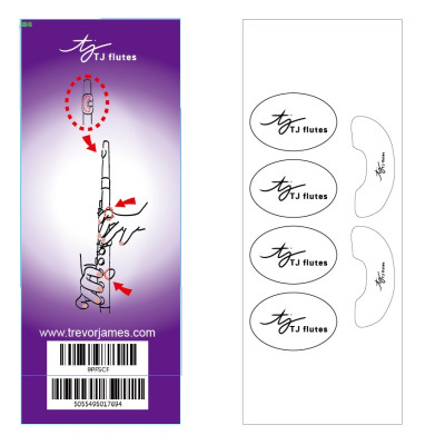 Naklejki na flet i płytkę ustnikową Trevor James (zestaw 4+2)