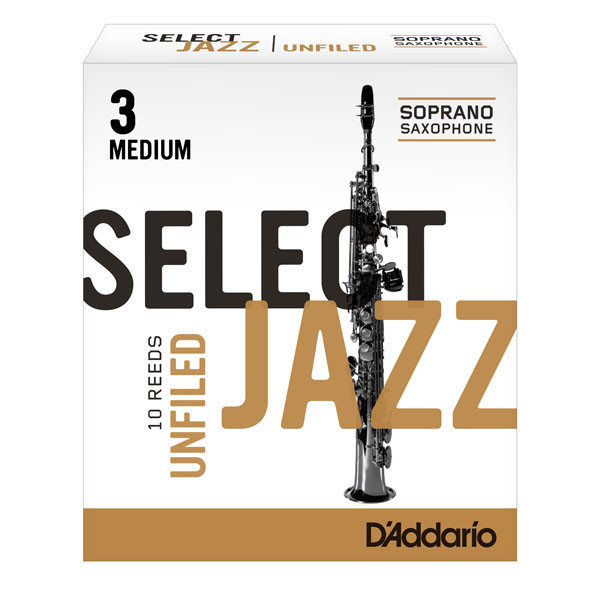 Stroiki do saksofonu sopranowego Rico Select Jazz Unfiled by D'Addario - opakowanie 10 sztuk